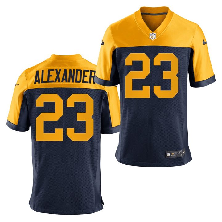 Men Green Bay Packers 23 Jaire Alexander Nike Navy Throwback Game NFL Jersey